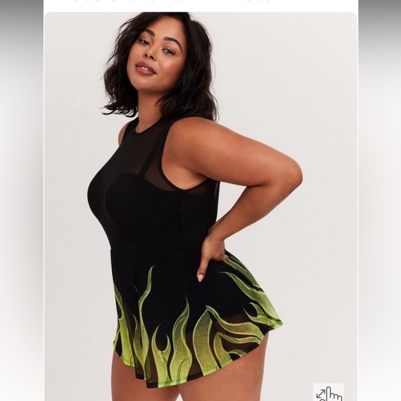 torrid Other - Torrid Women’s Plus Size 4X Black Flame Maleficent Disney Villian Swim  Dress